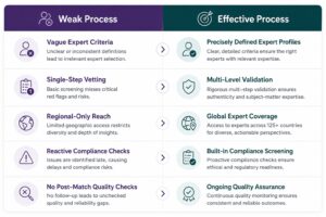 Weak vs Effective Expert Recruitment Process Comparison for Better Research Quality